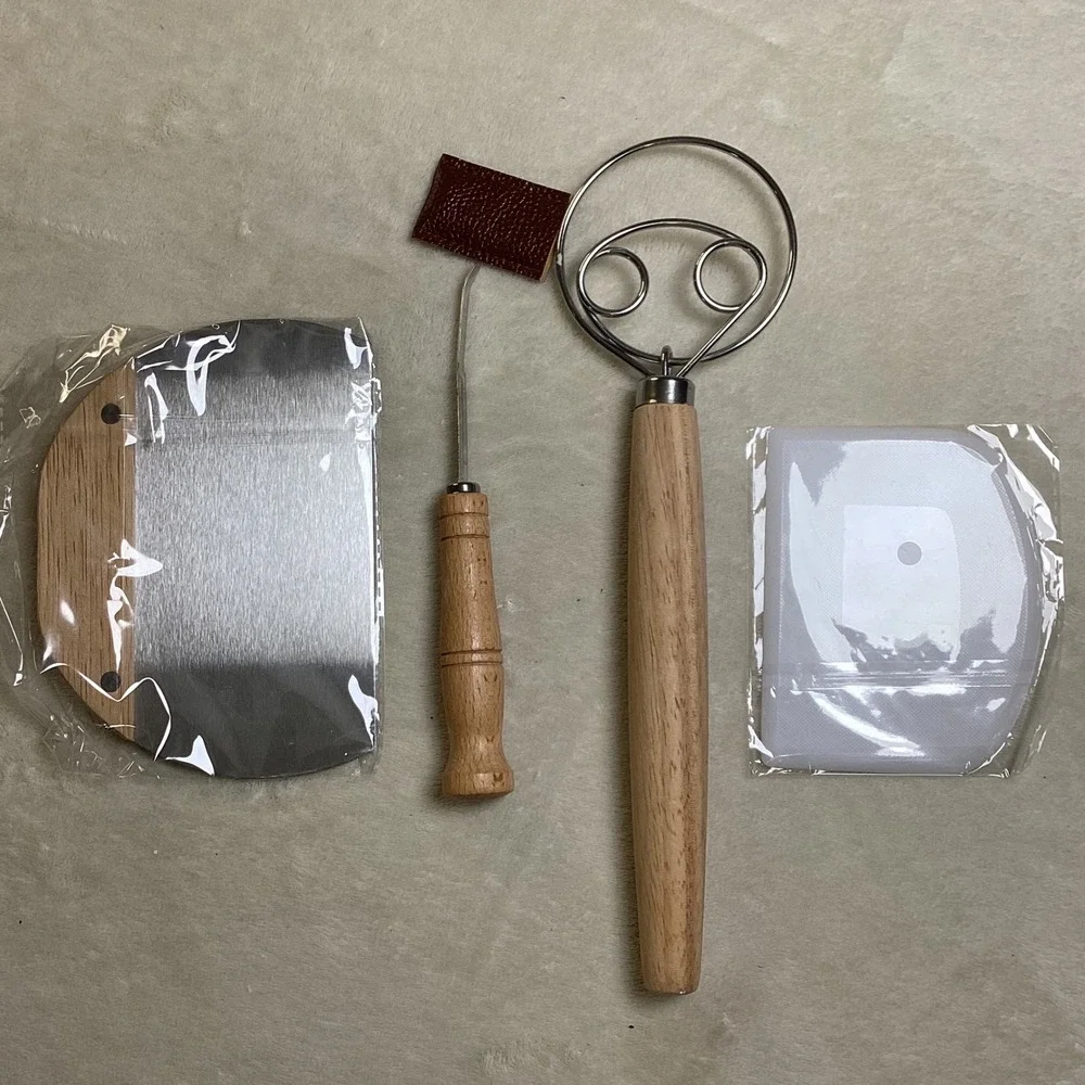Sourdough Bread Baking Kit 10pc Banneton Proofing Baskets Whisk Lame Scraper Set